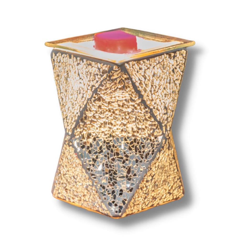 Sense Aroma Silver Crackle Geometric Electric Wax Melt Warmer £35.09